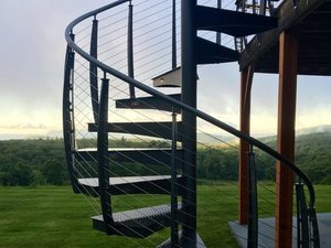 spiral staircase with cable railing system