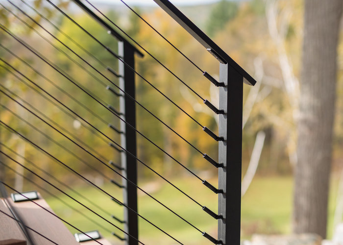 Black Stainless Steel Cable Railing and Fittings | Keuka Studios