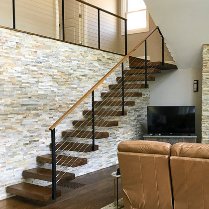 Cantilevered Stairs with Cable Railing – Shelton, CT