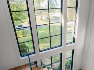 Modern entryway staircase