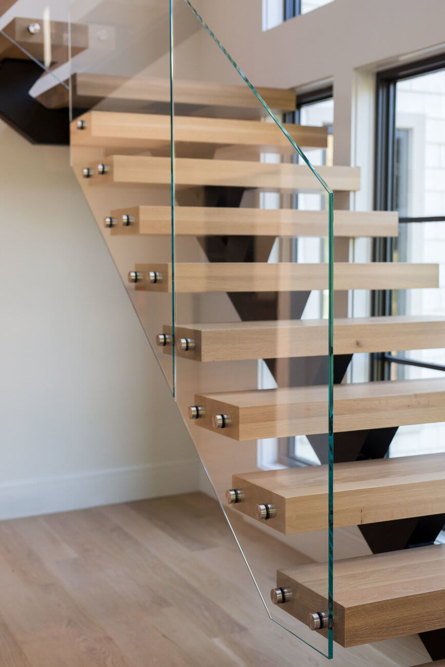 Glass railing for stairs