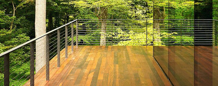 Deck with surface mount railing