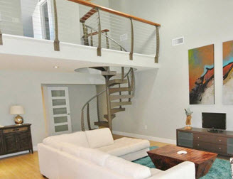 Jupiter, FL - Spiral Stair Curved Cable Railing