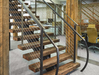 Philadelphia, PA - Rustic Floating Stair, ADA hand rail