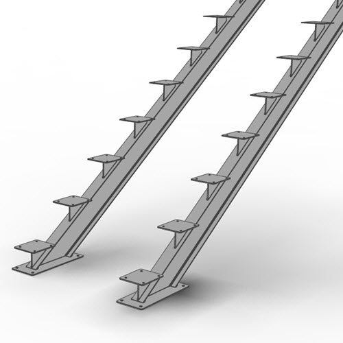 I-beam stair stringer illustration