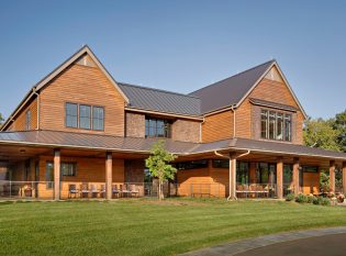 Exterior of corporate retreat lodge