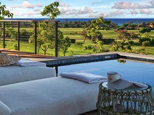 Infinity edge pools with several cable railing ideas wrapping the pool decks.