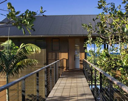 Home Entry Bridge with Cable Railing