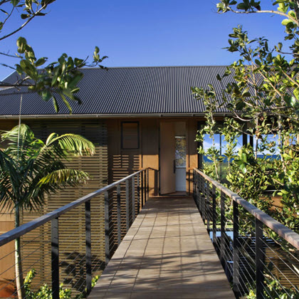 Home Entry Bridge with Cable Railing