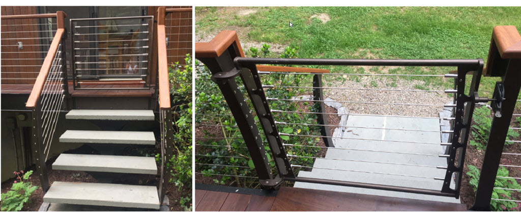 Lockable Deck Gate in the cable railing style