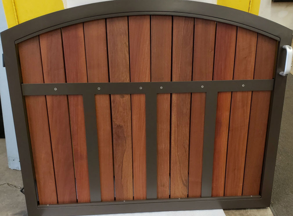 Wood panel railing gate