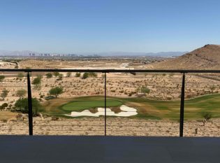 Golf Course view through deck cable railing