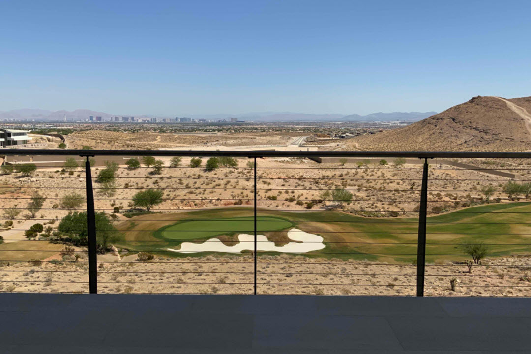 Golf Course view through deck cable railing