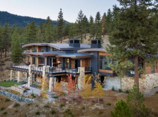 Contemporary Home with Wood, Steel and Stone Facade