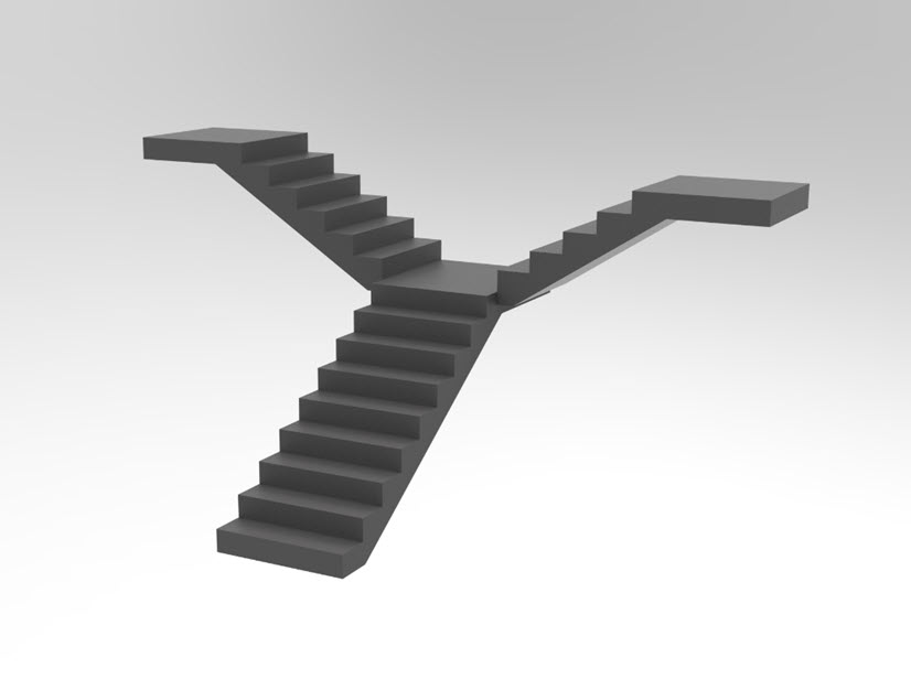 3D U-shaped steel stair calculator