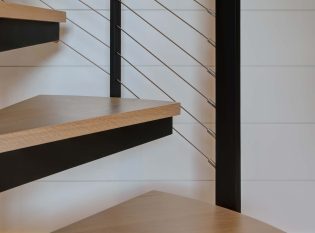 Close up of spiral stair and treads