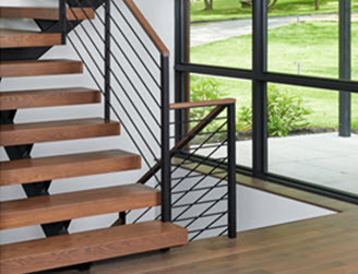 Scarsdale, NY - Modern Floating Stair, Rod Railing