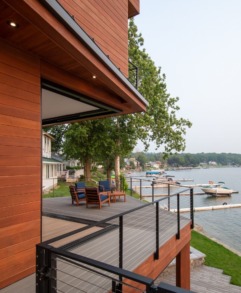 Lake Views from Deck with Cable Railing System