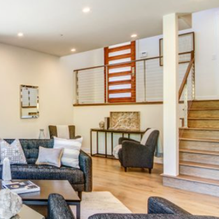 Living Room with Interior Cable Railings