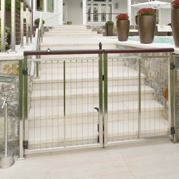 stainless steel gate and pool railing