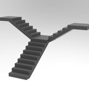 Illustration of bifurcated stair