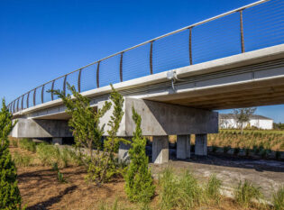 Cable railing system made for commercial application on raised bridge