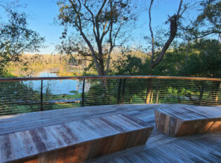 Lake view with cable railing system on deck
