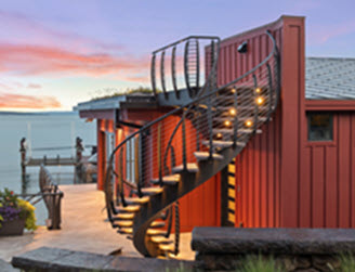 Cayuga, NY - Curved Floating Staircase