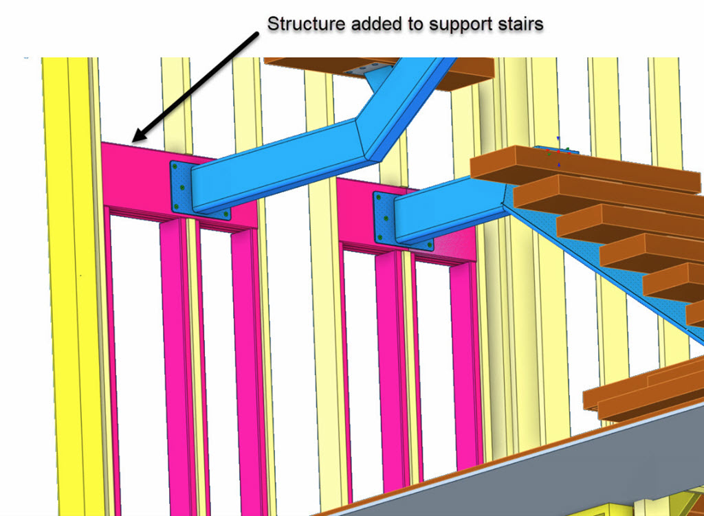 Structural-support-illustration-for-metal-stairs-Keuka-Studios Illustration of structural support required for metal stringer stairs.